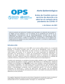 Alerta Epidemiológica: Brotes de Candida auris en servicios de atención a la salud en el contexto de la pandemia de COVID-19 - 6 de febrero de 2021