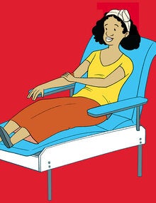 Woman donates blood