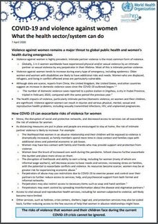 COVID-19 and violence against women. What the health sector/system can do. 